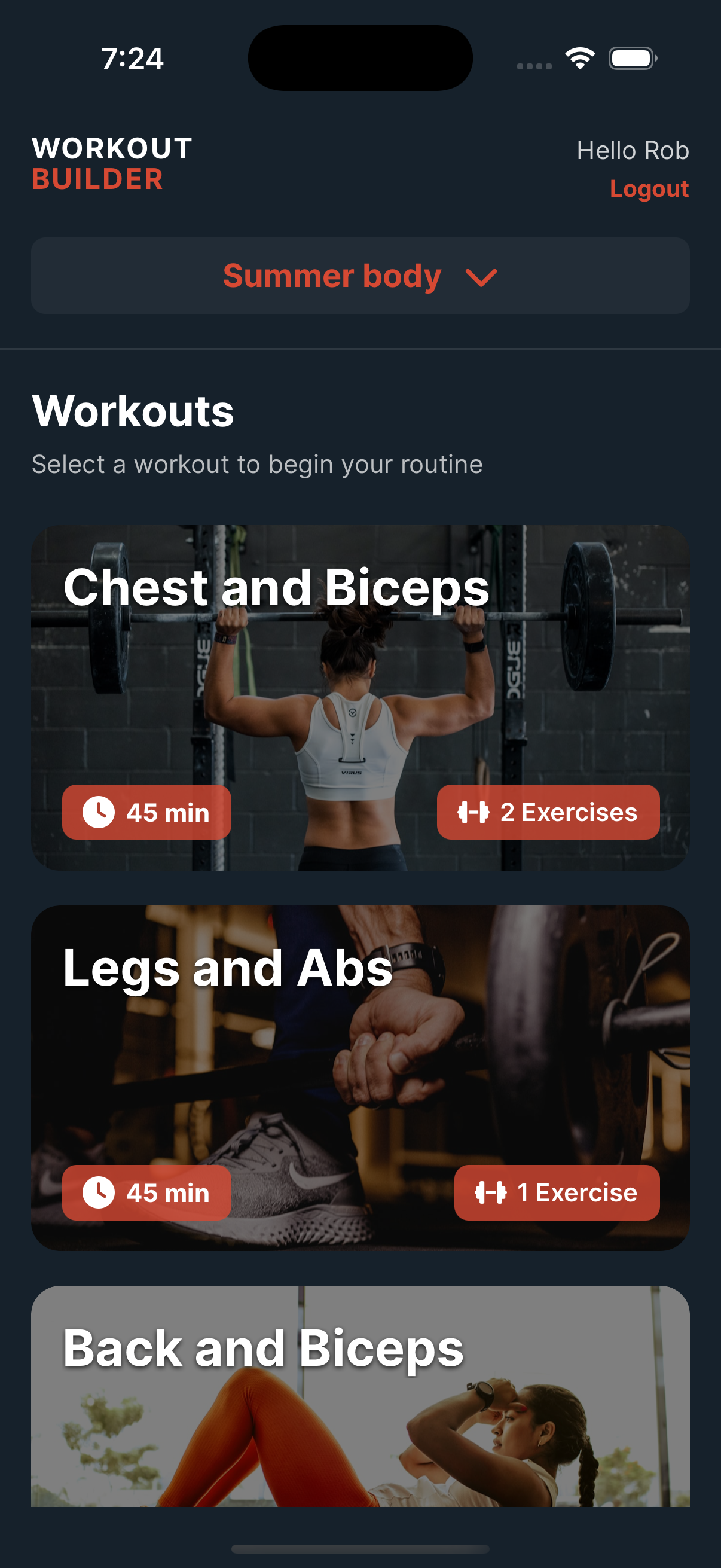 Workout Builder App